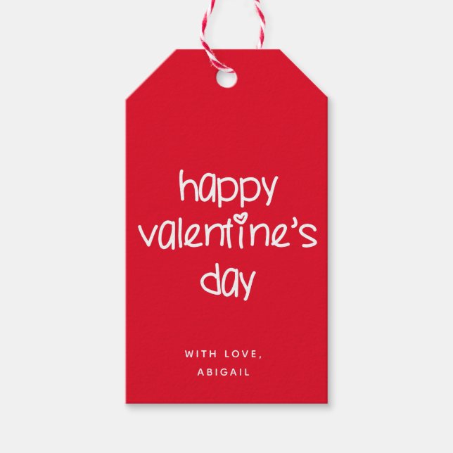 Glücklicher Valentinstag - Niedliche Typografie Ro Geschenkanhänger (Vorderseite)