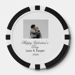 Glücklicher Valentinstag Paar Foto modern einfach Pokerchips