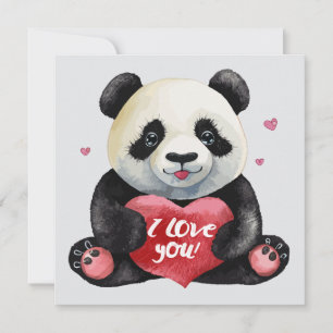 Glücklicher Valentinstag Panda Feiertagskarte