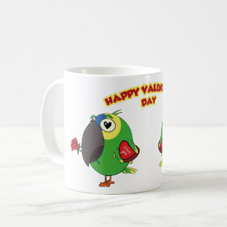 GLÜCKLICHER VALENTINSTAG PAPAGEI KAFFEETASSE