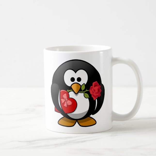 Glücklicher Valentinstag-Pinguin Kaffeetasse (Rechts)