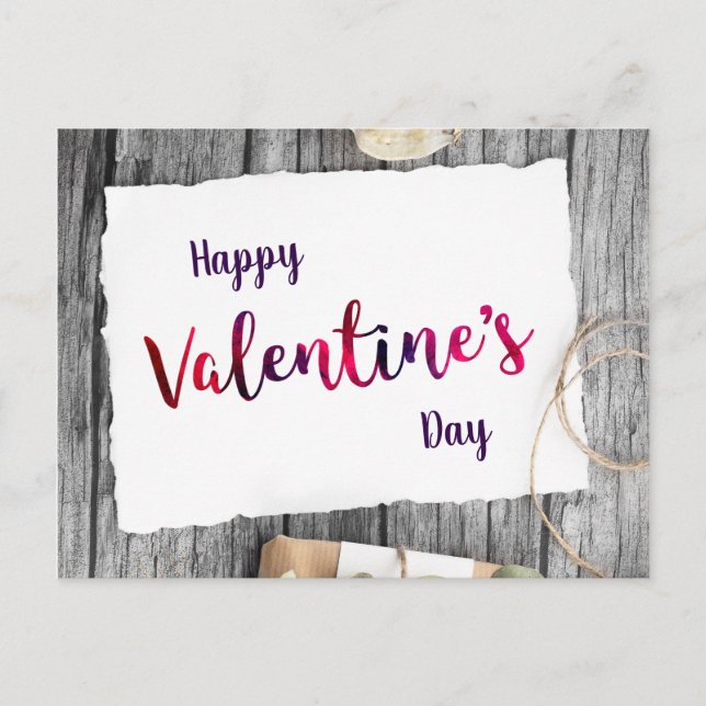 Glücklicher Valentinstag Postkarte (Vorderseite)