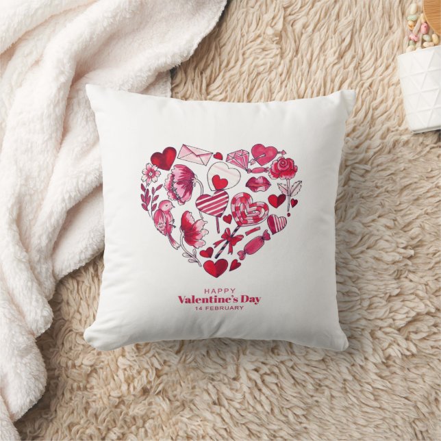 "Glücklicher Valentinstag - Romantische Liebe" Kissen (Decke)