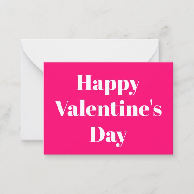 Glücklicher Valentinstag, rosa weißer Valentinstag Mitteilungskarte (Vorderseite)