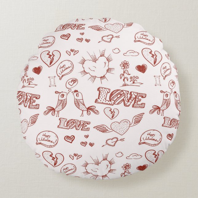 Glücklicher Valentinstag Rundes Kissen (Vorderseite)