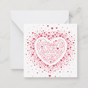 GLÜCKLICHER VALENTINSTAG / Schreibwaren-Notizkarte Mitteilungskarte