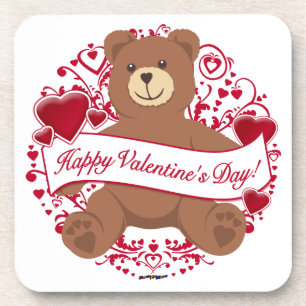 Glücklicher Valentinstag! Teddybär Untersetzer