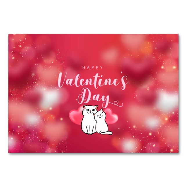 Glücklicher Valentinstag Tischnummer (Vorderseite)