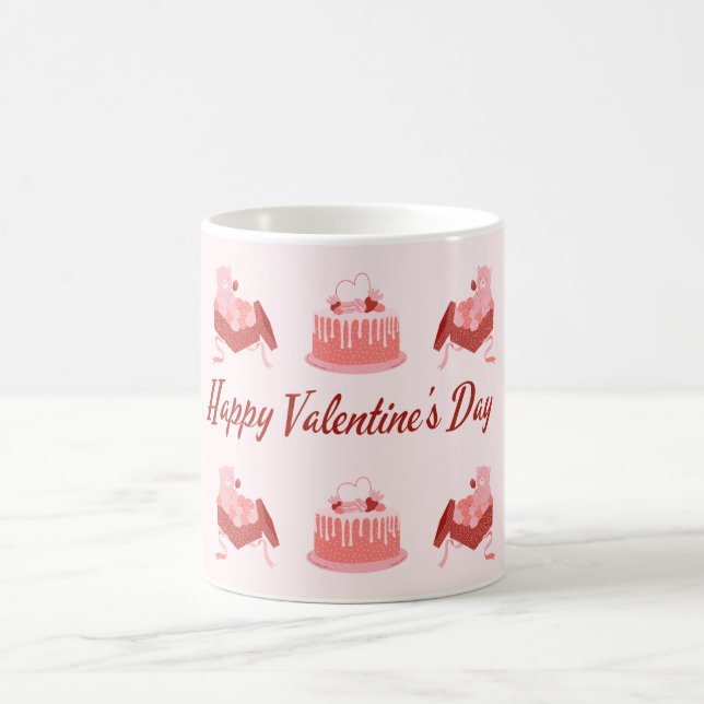 Glücklicher Valentinstag Torten Tasse (Mittel)