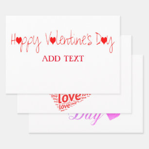 Glücklicher Valentinstag, viel Liebe Geschenkpapier Set