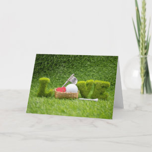 Glücklicher Valentinstag zum Golfer mit Golf der L Karte