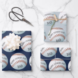 Glücklicher Väter-Tag Baseball-Baller Geschenkpapier Set