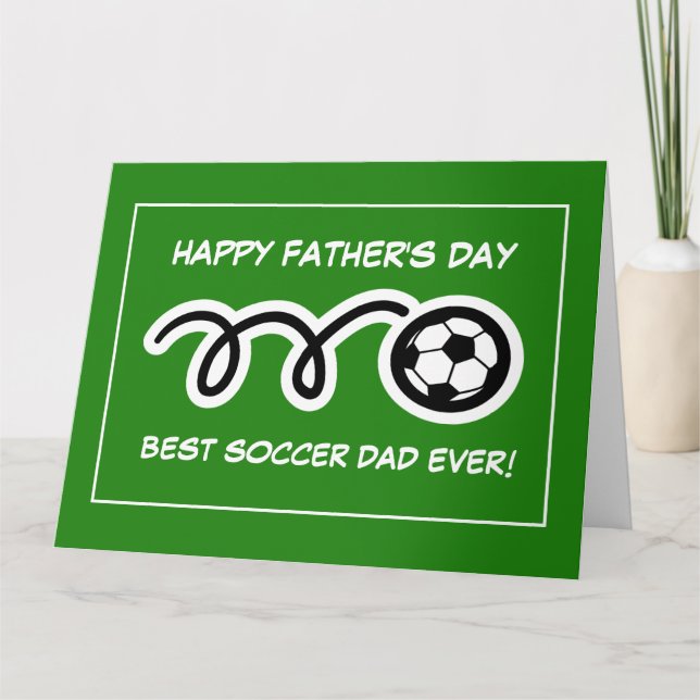 Glücklicher Vater Tag beste Fußball-Papa Grußkarte Karte (Vorderseite)