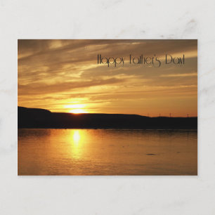Glücklicher Vater Tag Goldener Sonnenuntergang Postkarte