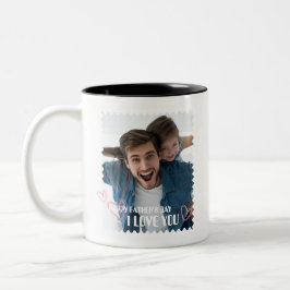 GLÜCKLICHER VATER-TAG - ICH LIEBE SIE ZWEIFARBIGE TASSE