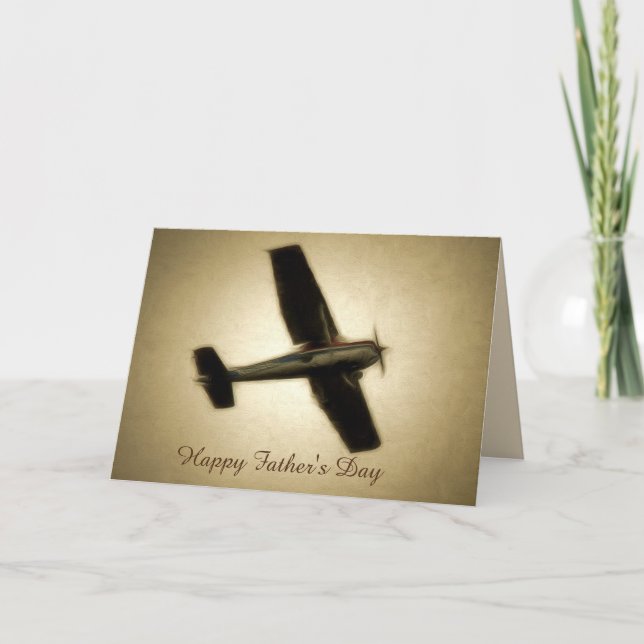 Glücklicher Vater - Vintages Flugzeug Karte (Vorderseite)