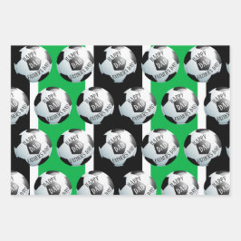 Glücklicher Vatertag Fußball-Fußball Geschenkpapier Set