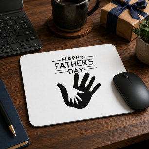 Glücklicher Vatertag Handabdruck-Mauspad Mousepad