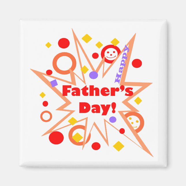 Glücklicher Vatertag Splash Magnet (Vorne)