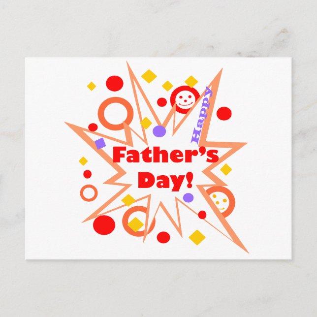 Glücklicher Vatertag Splash Postkarte (Vorderseite)