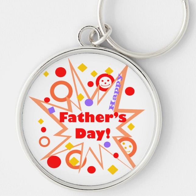 Glücklicher Vatertag Splash Schlüsselanhänger (Vorne)