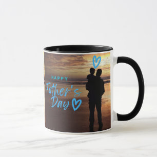Glücklicher Vatertag Strand Silhouette Tasse