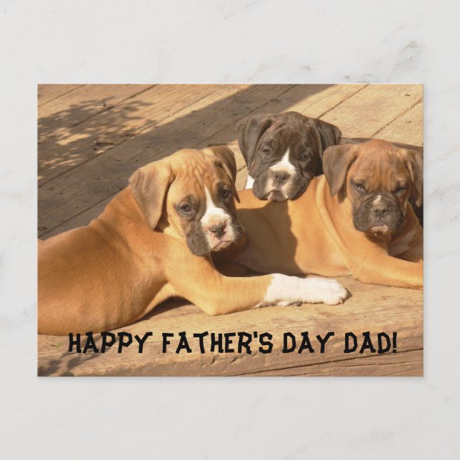 Glücklicher Vatertag Vater Boxer Grußkarte Postkarte (Vorderseite)