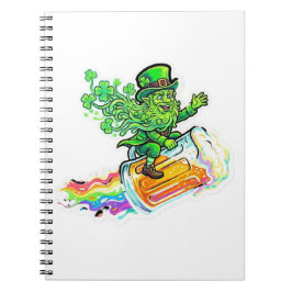 Glücklicher Verliebter psychedelischer Leprechaun- Notizblock
