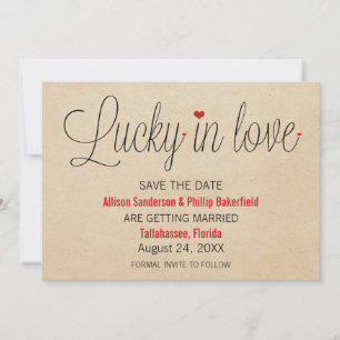 Glücklicher Verliebter Save the Date, Rot Einladung