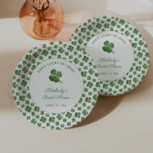 Glücklicher Verliebter St. Patrick's Day Brautpart Pappteller