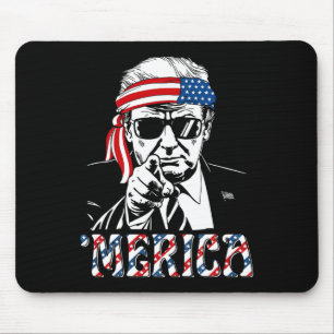 Glücklicher Vintage Trump 4. Juli Patriotisches Am Mousepad