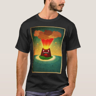 Glücklicher Vulkan, glückliches T-Shirt