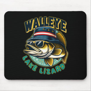 Glücklicher Walleye-See-Echsen-Angeln  Mousepad