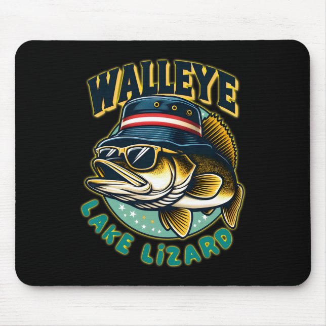 Glücklicher Walleye-See-Echsen-Angeln  Mousepad (Vorne)