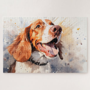 Glücklicher Wasserfarben-Hund-Kunst-Druck