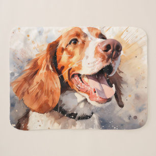 Glücklicher Wasserfarben-Hund-Kunst-Druck Sherpadecke