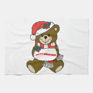 Glücklicher Weihnachtsbär Handtuch