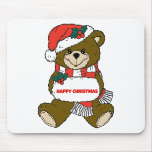 Glücklicher Weihnachtsbär Mousepad