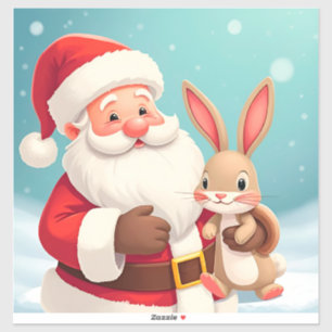 Glücklicher Weihnachtsmann in einer schneebedeckte Aufkleber