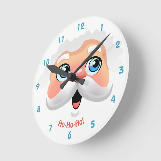 Glücklicher Weihnachtsmann stellen gegenüber Runde Wanduhr (Winkel)