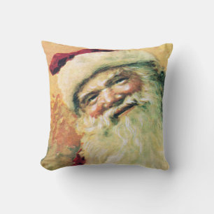 Glücklicher Weihnachtsmann Vintage Weihnachten Kissen