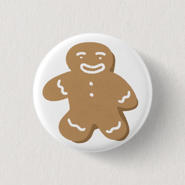 Glücklicher Weihnachtsmann-Weihnachtscookie Button (Vorderseite)
