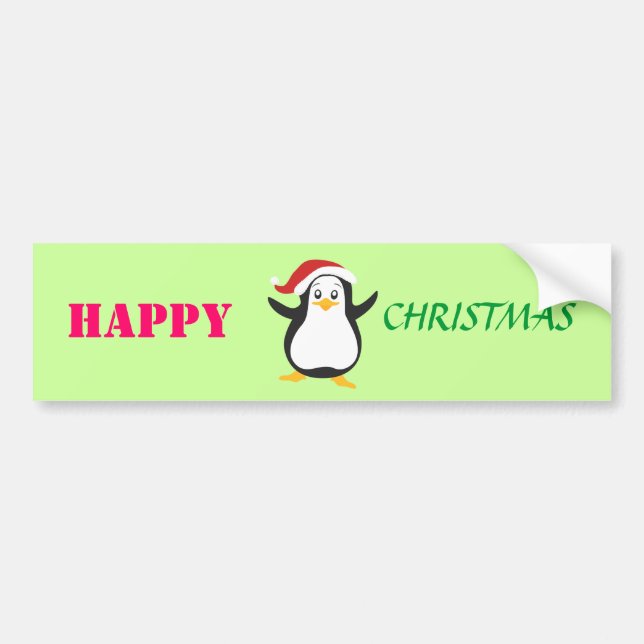 Glücklicher Weihnachtspenguin Autoaufkleber (Vorne)