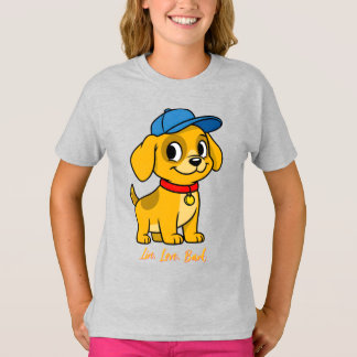 Glücklicher Welpe in blauer Mütze T-Shirt