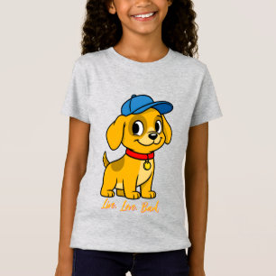 Glücklicher Welpe in blauer Mütze T-Shirt
