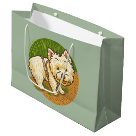 Glücklicher Westie auf dem Naturpfad Große Geschenktüte