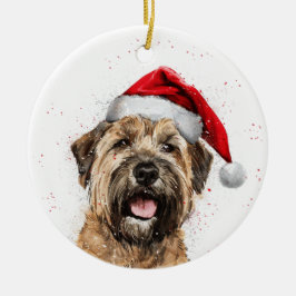 Glücklicher Wheaten Terrier Hund Weihnachten Perso Keramik Ornament
