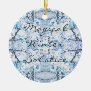 Glücklicher Winter-Sonnenwende-Weihnachten-Schnee Keramik Ornament