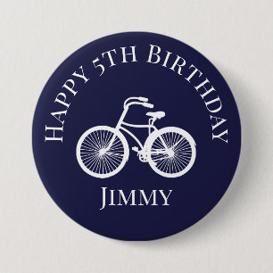 Glücklicher xter Geburtstag Junge Fahrrad Blau But Button