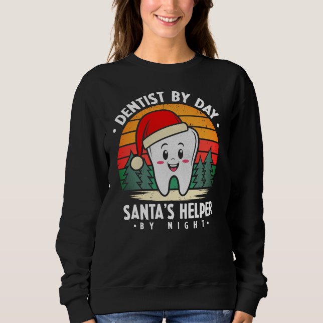 Glücklicher Zahn in einer Weihnachtsmannmütze! Sweatshirt (Vorderseite)